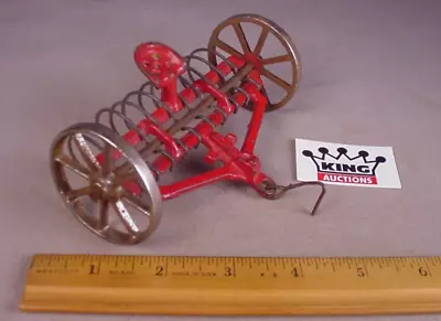 Vintage Arcade Oliver Farm Tractor Implement Cast Iron Toy Hay Rake • $99.99