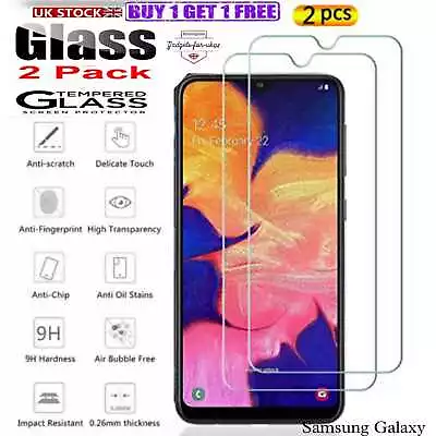 2x Screen Protector For Samsung Galaxy A10 A20 A70 A12 M10 Tempered Glass • £2.99