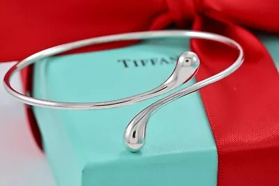 Tiffany & Co. Elsa Peretti Silver Teardrop Bangle Cuff Medium Size Bracelet • $350