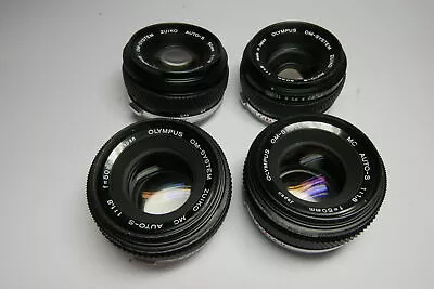 Job Lot Bundle Of Four Olympus Zuiko 50mm F1.8 Lenses For OM Fit *SPARES ONLY* • £39.99