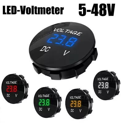 Car Motorcycle Camper Voltmeter DC 12V-24V LED Panel Digital Voltage Volt Meter • £5.88