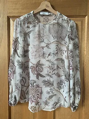 ZIMMERMANN | SAMPLE Karmic Floral Paisley Print Silk Blouse Top Sz 1 • $45