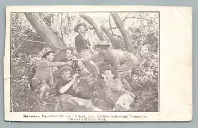 $19.99 • Buy  Soldier Refreshing  MANASSAS VA Military CAMP MANEUVER DPO~Liquor Drinking 1905