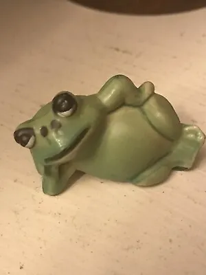 Vintage Green Frog Figurine Lying Down Hong Kong • $0.99