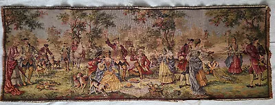 Vintage Victorian Hand Woven Tapestry Hunting Fishing Belgium  19  X 54  • $39.99