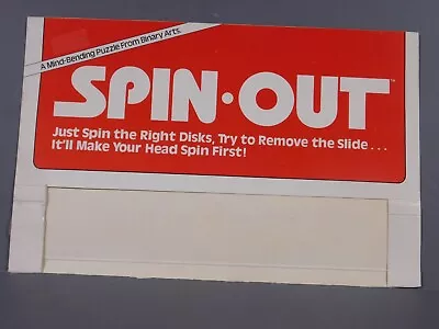 Vintage Original Spin Out Puzzle PACKAGE ONLY Brain Teaser From Binary Arts • $8