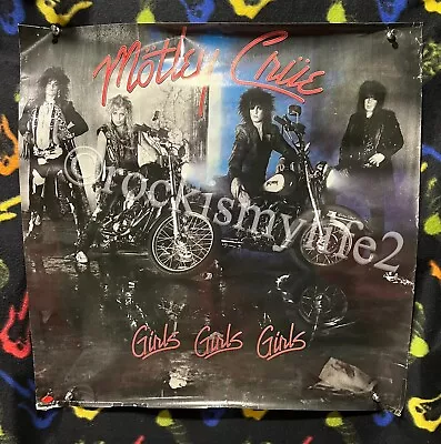 Motley Crue Promo Poster Girls Girls Girls Motorcycles Tape On Corners • $18
