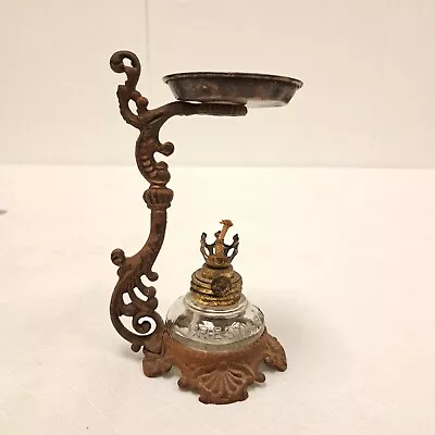 Antique Vapo Cresolene Kerosene Oil Lamp Vaporizer Cast Iron Frame Incomplete  • $30