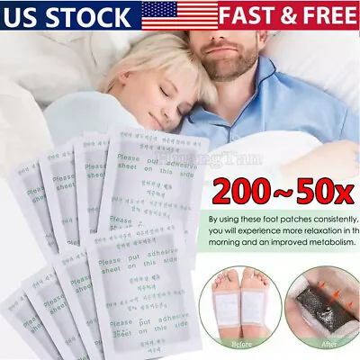 200-50PCS Foot Pads Detox Patch Detoxify Toxins Adhesive Keep Fit Slimming Pads • $7.25