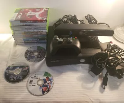 Microsoft Xbox 360 S Console Bundle Lot 4GB 1 Controller Kinect Cords Games • $109