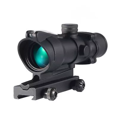 Tactical 4x32 ACOG Rifle Scope With True Fiber Optic Red Illuminated Crosshair • $67.99