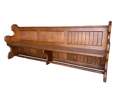 Antique Solid Oak Old Chapel Or Church Bench - Old Pew Seat - Church Bench  UKAA • £1045