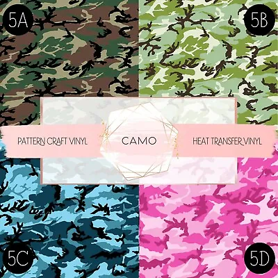 $3.05 • Buy Camo Pattern Vinyl Siser HTV & Adhesive Craft Vinyl Oracal FREE SHIPPING $20+