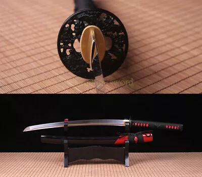 Hand Forged 9260 Spring Steel Blade KO-Katana Japanese Samurai Sword Black&Red • $158