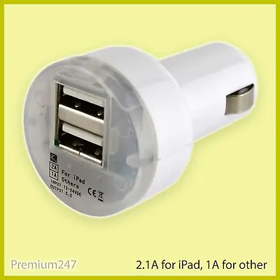 Universal DUAL USB 3.1 Amp IPad Car Charger 12V Lighter Socket Adapter Plug • £5.89