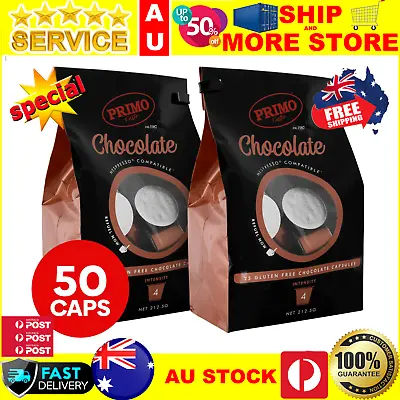 $18.22 • Buy Nespresso Compatible Coffee Pods 50 X Hot Chocolate Capsules Rich Creamy Cocoa
