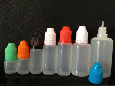 3-50ml 100pcs Empty Plastic Dropper Bottles Colours Childproof Cap LDPE • $20.89