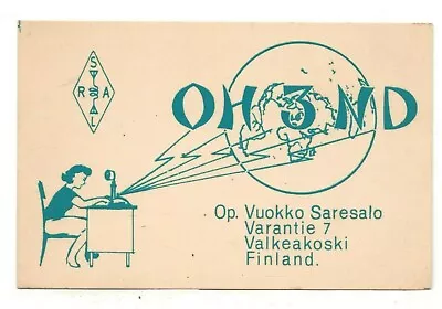 1958 YL QSL: OH3ND – Vuokko Saresalo – Valkeakoski Finland • $4.95