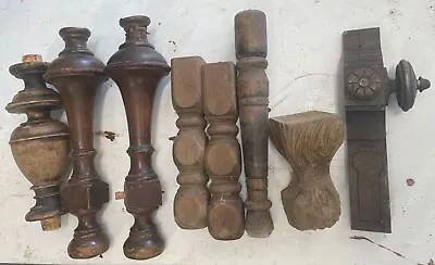 MisMatched Vintage Architectural Salvage Wooden Turned Table Legs 8 Pieces 5-12” • $12.95