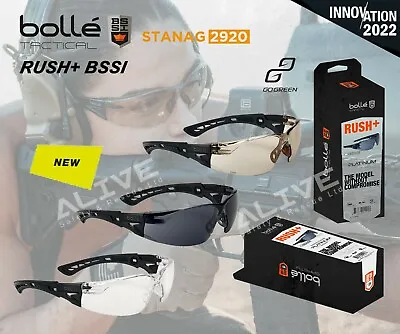 Bolle RUSH+ BSSI Tactical Safety Glasses Airsoft Paintball Shooting Sports Army • £7.19