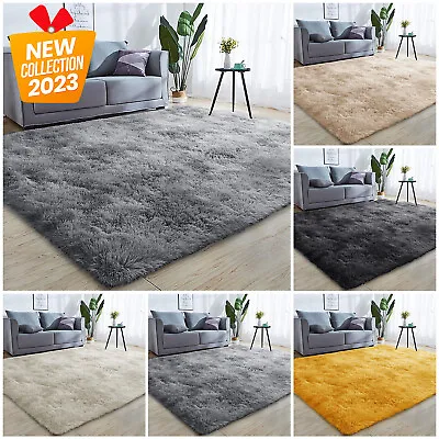£15.99 • Buy Fluffy Rugs Anti-Slip Large Shaggy Rug Super Soft Mat Living Room Bedroom Carpet