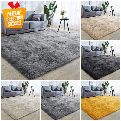 £7.99 • Buy Fluffy Rugs Anti-Slip Large Shaggy Rug Super Soft Mat Living Room Bedroom Carpet