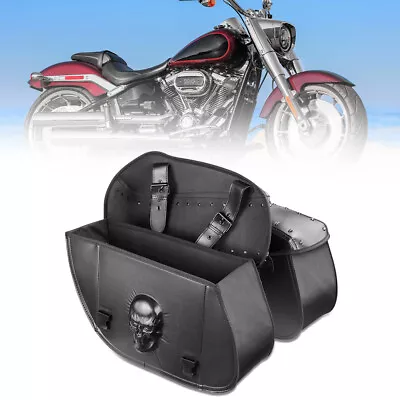 Skull Motorcycle Saddlebags Universal Bag Side Bags Luggage • $72.04