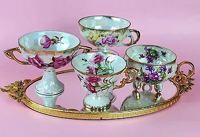  Porcelain Teacup/Compote Lot Of4 Lusterware Ucagco/Royal Sealy China/Loft Japan • $49