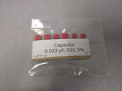 10 Pcs 0.033 μF Microfarad Capacitor 63V 5% • $2.99