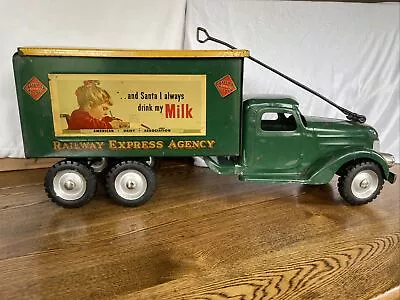 Buddy L Railway Express Agency Truck W/ Milk & Ice Cream Ad Pull Behind Toy • $249