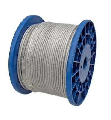 Extra Strong Galvanised Steel Clear PVC Plastic Coated Wire Rope Zinc 4 6 8 10mm • £3.94