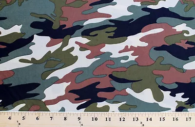 Matte' Jersey Woodland Camo Fabric Print By The Yard D442.22 • $7.99