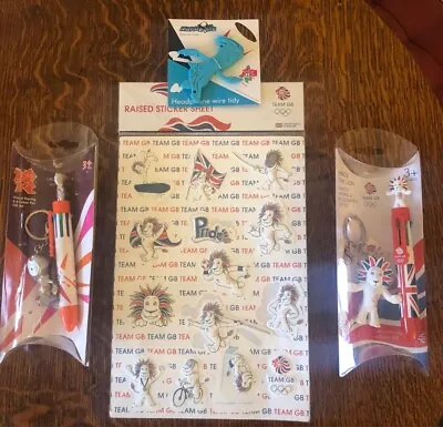 London 2012 Olympics Bundle Keyrings Pens Stickers Headphones Wire Tidy     • £9.99