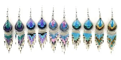 Peruvian Thread Weave Wire Drop Dangle Earrings Handmade Boho Fashion Jewelry • $6.85
