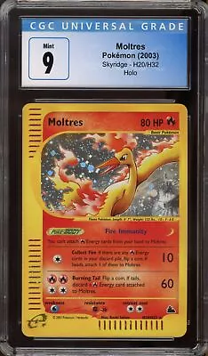 Pokemon Moltres Skyridge Holo Rare #H20 CGC 9 Mint • $130.50