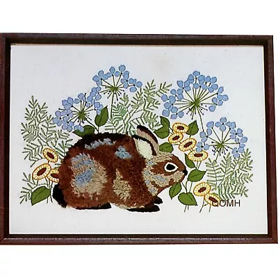 Bunny Rabbit MORNING In THE MEADOW Vintage Crewel Embroidery Kit Easter Cottage • $35.99