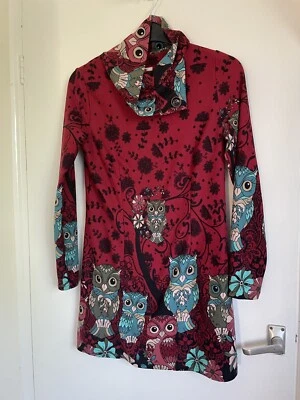£15 • Buy Joe Browns Ladies Long Jumper/ Cowl Neck/ Owl Print Size 12