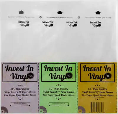 50 Master Rice Paper Anti Static LP Inner Sleeves Vinyl Record 33 Rpm 12  Album • $19.49
