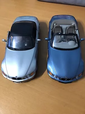 2 X BMW Z3 Roadster L Blue & Silver UT Models 1/18 Scale Diecast Model No Boxes • £30
