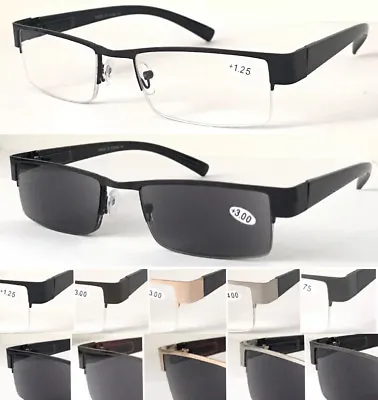 £6.99 • Buy R401 Men' Semi-Rimless Reading Glasses Or 100%UV Reading Sunglasses/Spring Hinge