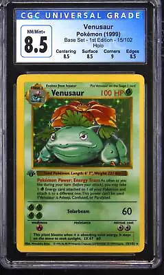 1999 Base Set 15 Venusaur 1st Edition Holo Rare Pokemon TCG Card CGC 8.5 • $1795.99