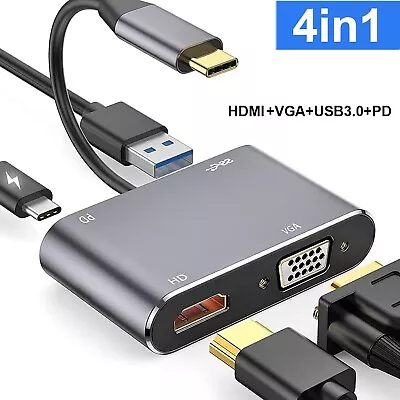 USB-C To HDMI VGA Hub Charging/Video Adapter/Splitter For IPhone 15/Plus/Pro Max • $14.99