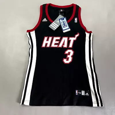 NWT Adidas Miami Heat Wade #3 Jersey Black NBA 4 Her Women's Small • $4.25