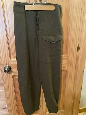 Vintage Wool Canadian Military Mastercraft Uniform- Battle Dress Trousers Serge • $19.99