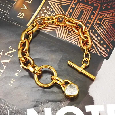 NWOT Michael Kors CZ Padlock Chain Link Toggle Bracelet Gold Plated • $49.99