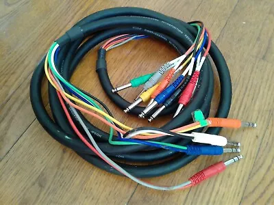 Hosa 8-Channel Unbalanced T/S 1/4' Male To 4 Channel Balanced TRS 1/4  M 13 Feet • $19