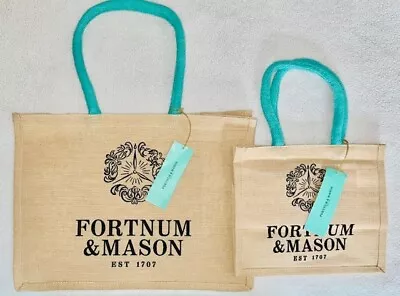 2 Authentic Fortnum & Mason Jute Bag For Life M & S Tote Shopper Bag From London • $63.99