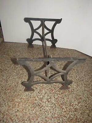 Antique Vintage Cast Iron Bench / Table Base  22  X 14  X 14  Salvaged Base • $75