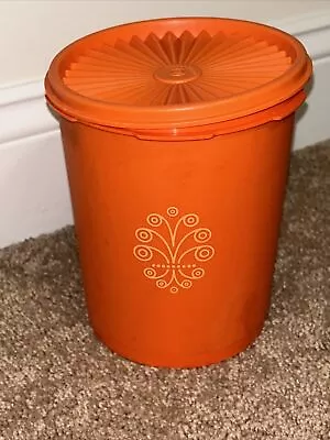 Tupperware Orange Harvest Servalier Canister 809-6 With Lid Vintage • $9.99