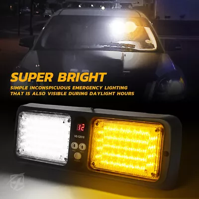 86 LED Sunshield Visor Strobe Lights Emergency Beacon 12 Flash Pattern Amber • $19.95